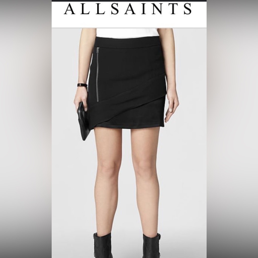 All Saints Black Mini Skirt 0